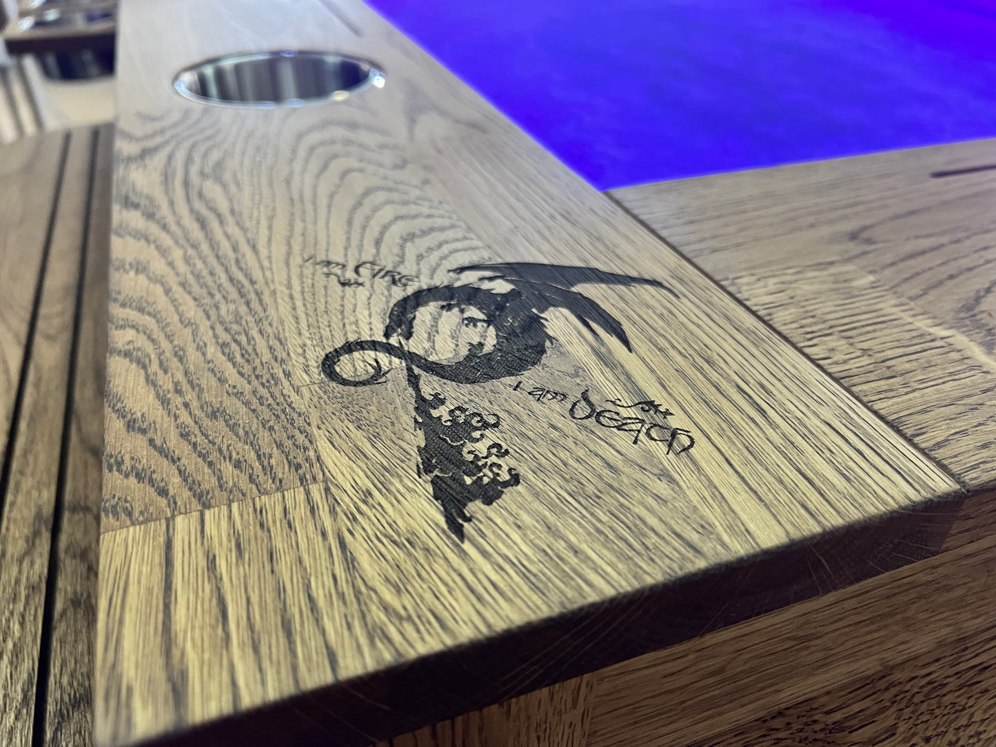 Custom Engraved wooden inlays add