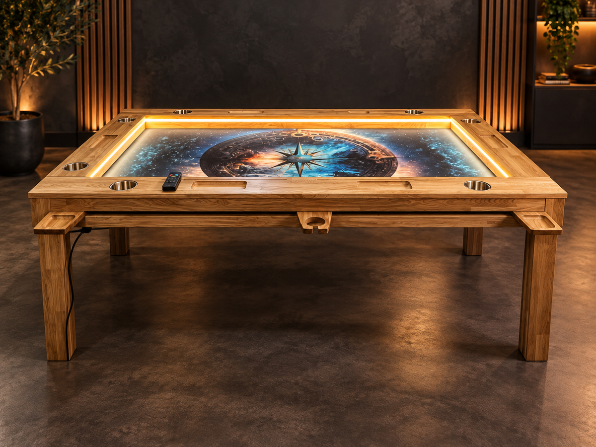 SOJOURN SLIDE – Extendable Board Game Table with Pull-Out Storage