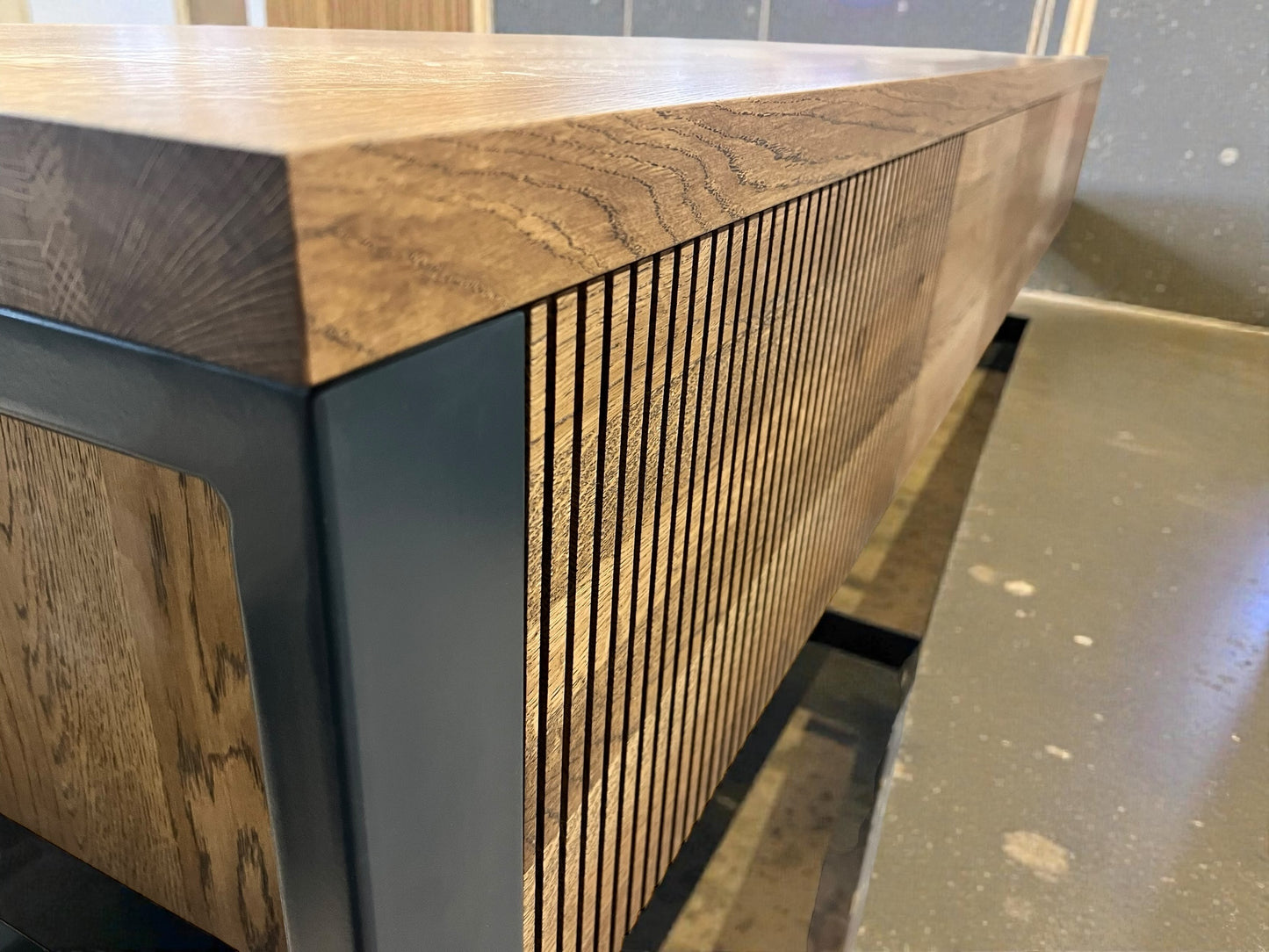 Solid Oak TV Stand with Drawers