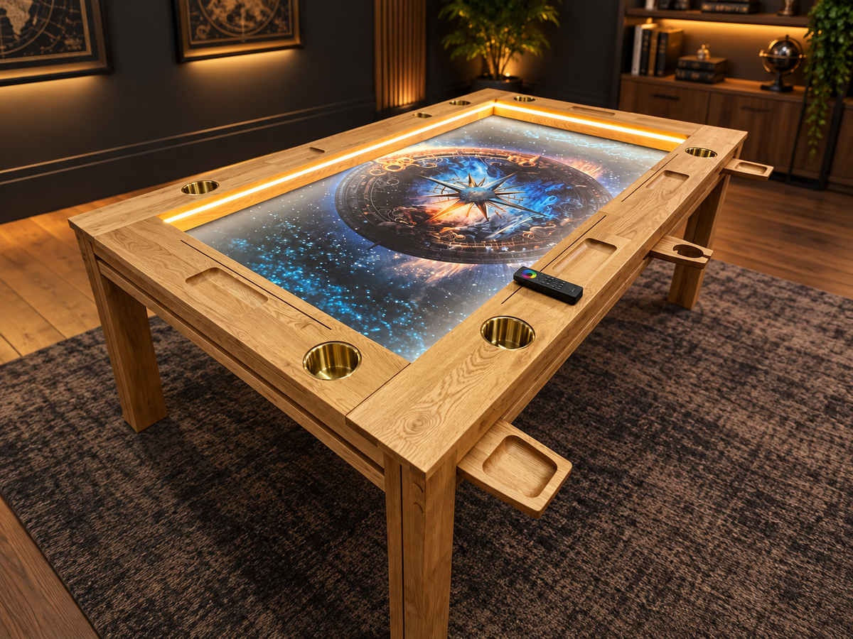 SOJOURN SLIDE – Extendable Board Game Table with Pull-Out Storage