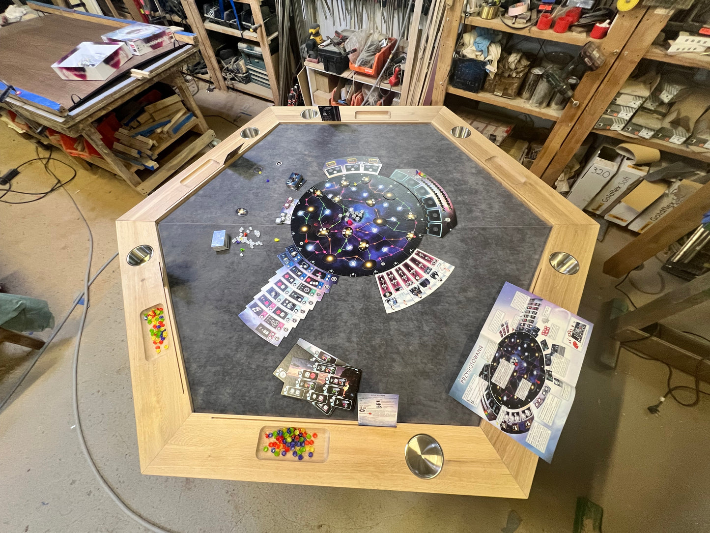 RAID HEX - Hexagonal Tabletop Overlay / Optional Stand-Alone Table