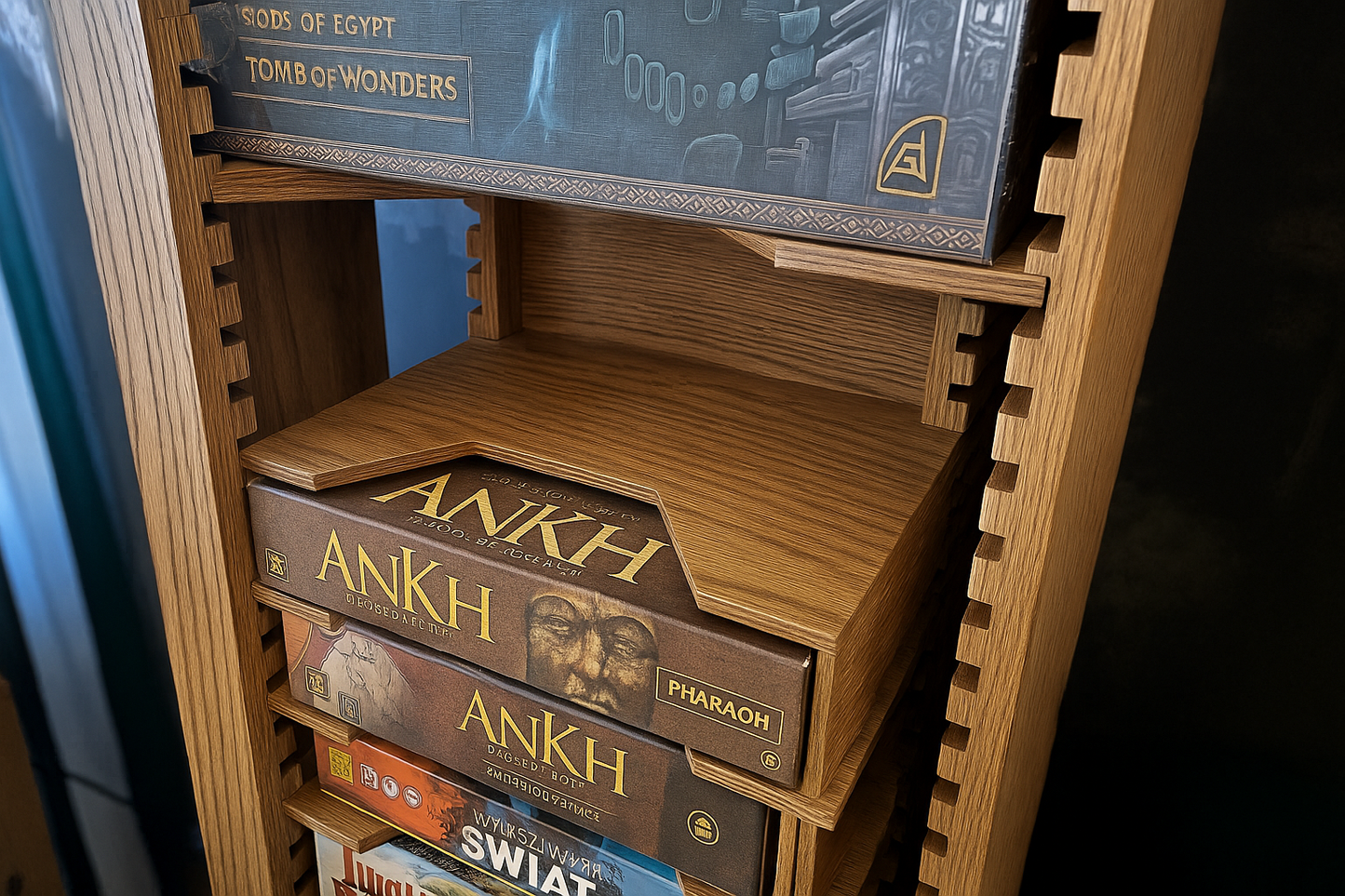 Board Game Rack – Handcrafted Modular Oak Storage for Board Games (Pre-Order)