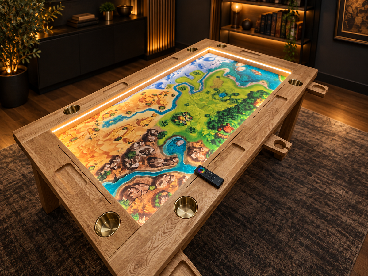 SOJOURN SLIDE – Extendable Board Game Table with Pull-Out Storage