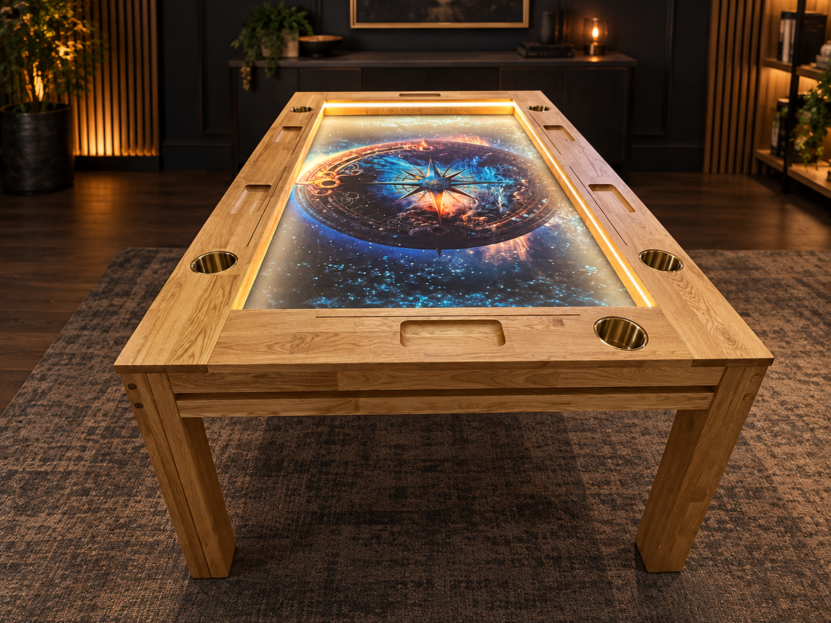 SOJOURN SLIDE – Extendable Board Game Table with Pull-Out Storage