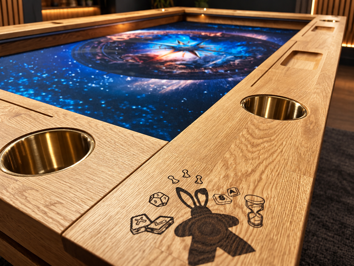 SOJOURN SLIDE – Extendable Board Game Table with Pull-Out Storage