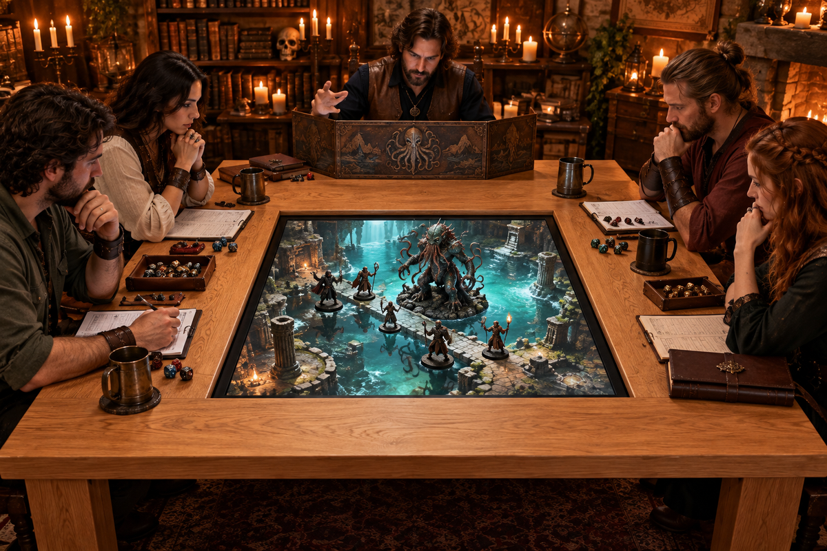 Dreamventure RPG Table with TV Recess