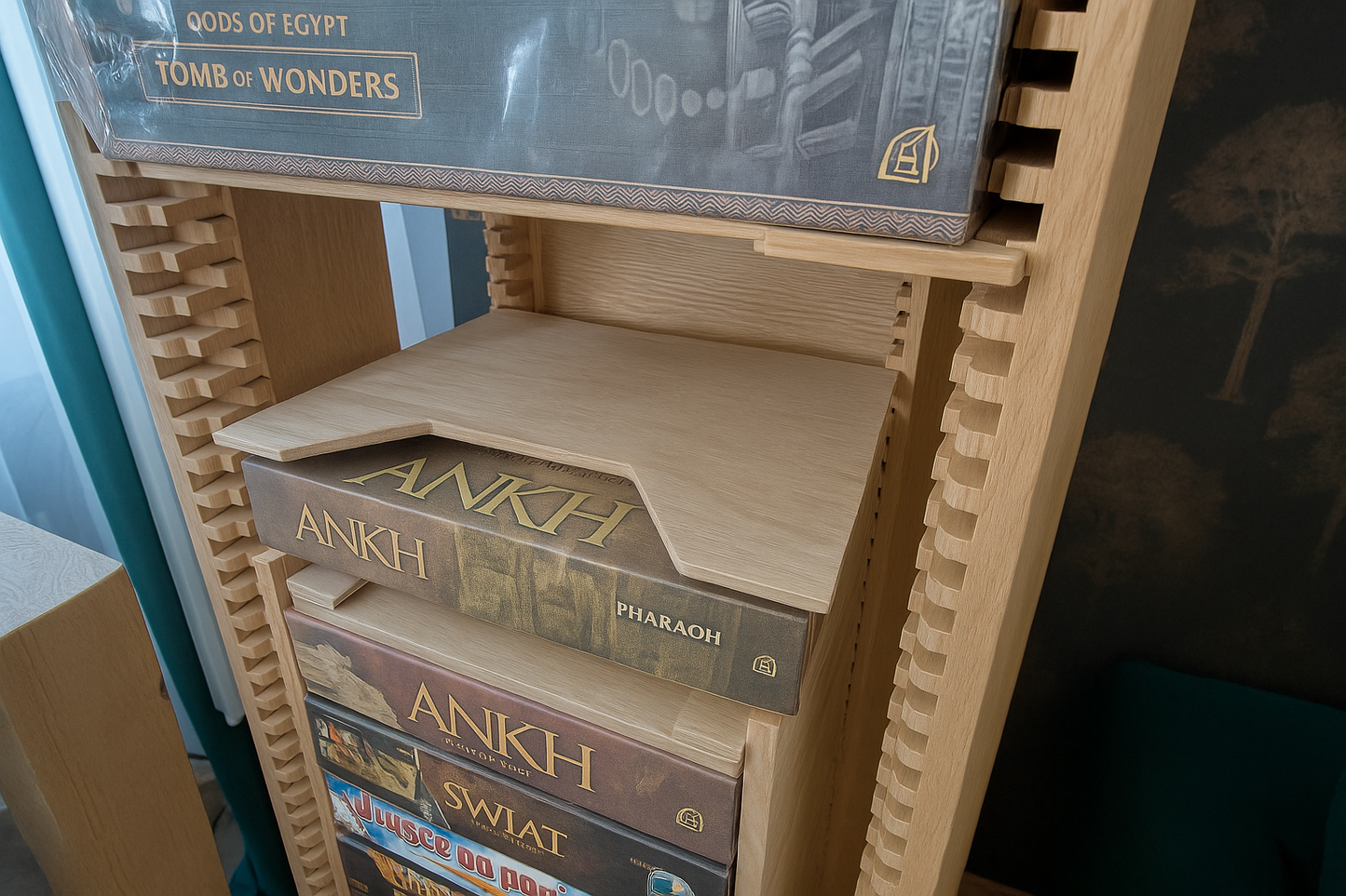 Board Game Rack – Handcrafted Modular Oak Storage for Board Games (Pre-Order)