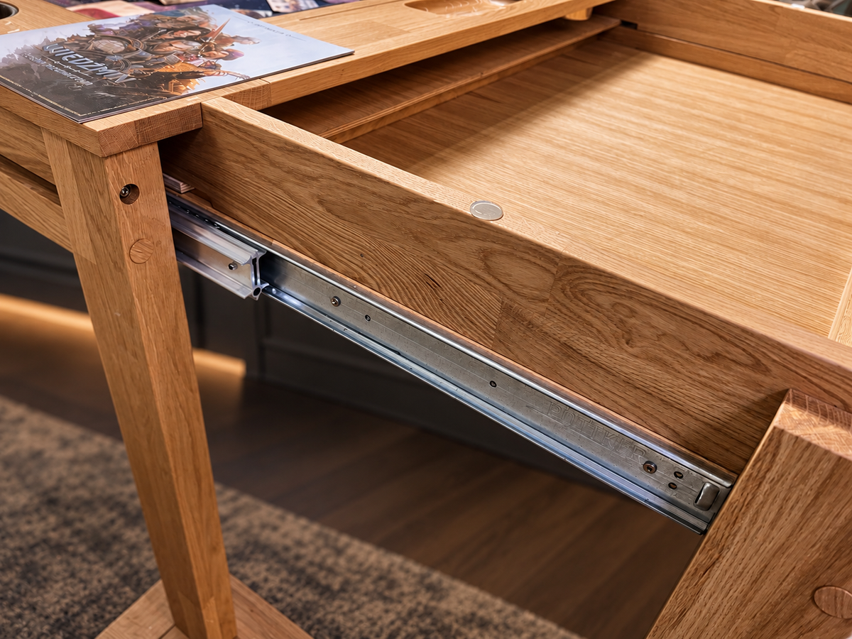 Detail of the pull-out storage and telescopic guide rail