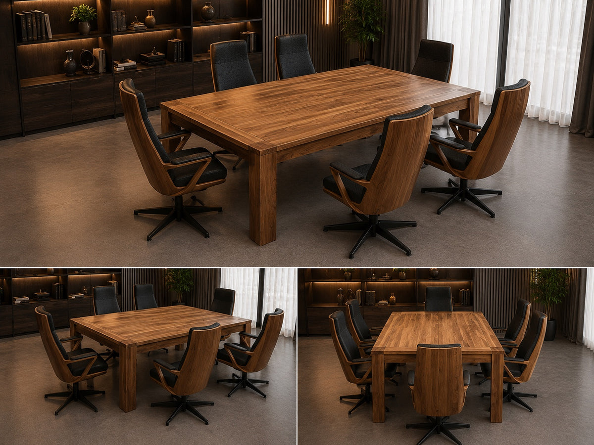 The Crown Chair concept render in a dining room